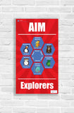 Hexaflex Vinyl Banner Featuring the AIM Explorers: Red or Sea Green